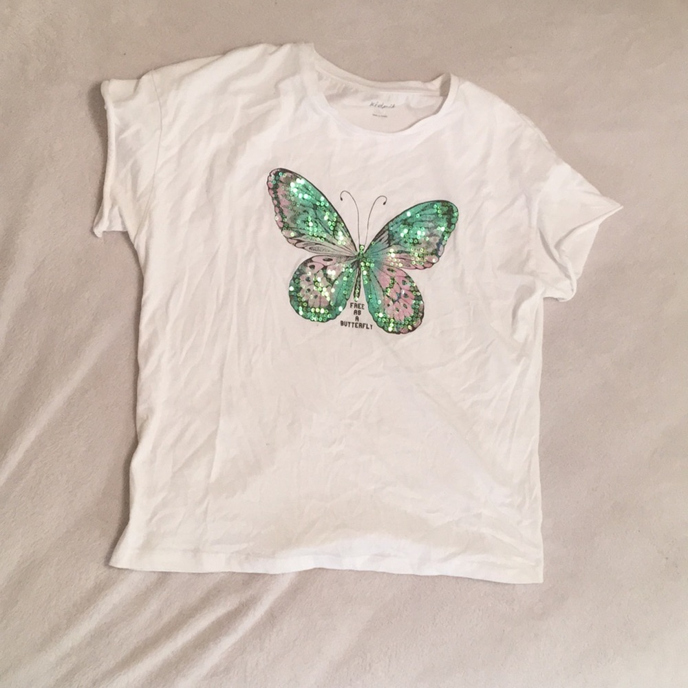 glittery butterfly tee